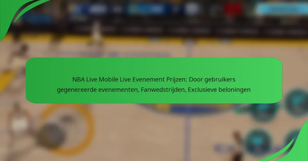 NBA Live Mobile Live Evenement Prijzen: Door gebruikers gegenereerde evenementen, Fanwedstrijden, Exclusieve beloningen