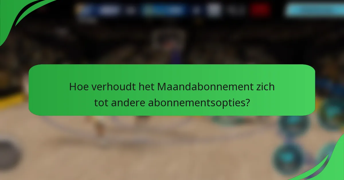 Hoe verhoudt het Maandabonnement zich tot andere abonnementsopties?