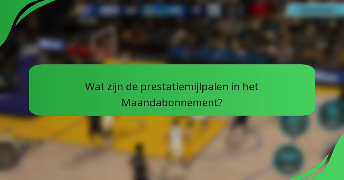 Wat zijn de prestatiemijlpalen in het Maandabonnement?